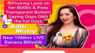 Aditi Mistry New Live Banana Blowjob Pouring Lassi on Her Boobs Free Mms Video
